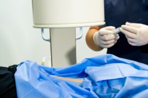 Work with the patients of spine rehabilitation center