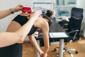 Working with patient in modern scoliosis clinic